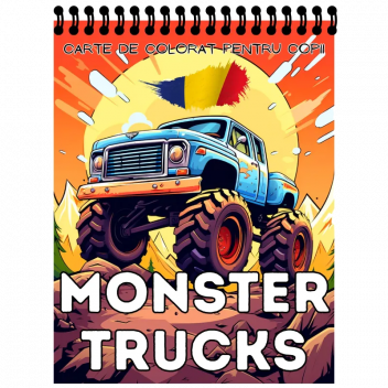 Carte De Colorat Pentru Copii Cu Camioane Monster Truck Pentru Baieti