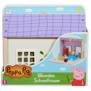 Set De Joaca Din Lemn Peppa Pig Scoala Cu 3 Figurine