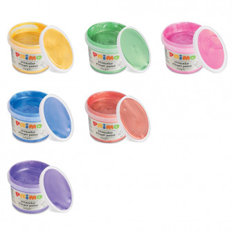 Tempera perlata Morocolor Primo, pentru pictat cu degetele, 6 culori, 100  ml/culoare