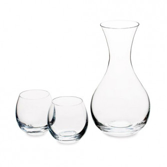 Set decantor Bohemia Wellness + 2 pahare, sticla cristalina