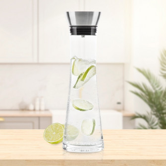 Carafa pentru limonada, Haushalt International, cu decantor, din sticla, 1l