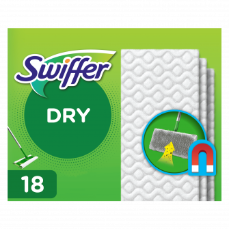 Set Mop uscat + Pamatuf + 8 lavete uscate SWIFFER Trap + Lock Dirt