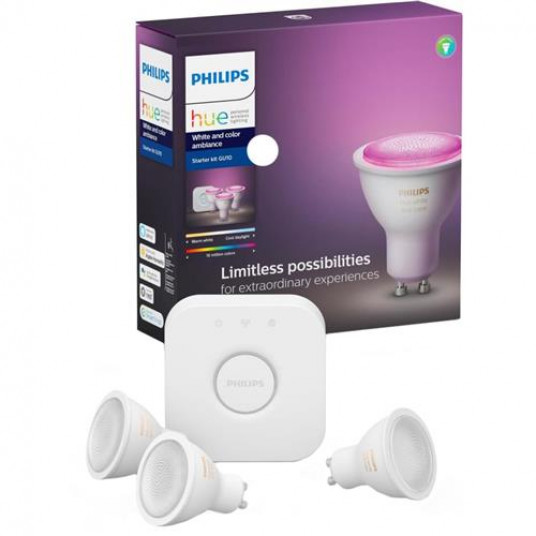 pachet 3 becuri inteligente led rgbw philips hue