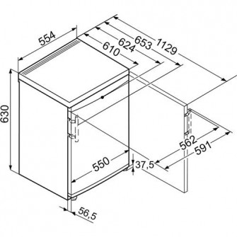 Frigider minibar Liebherr TX 1021, 86 L, Control mecanic, H 63 cm ...