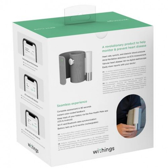 Withings Blood Pressure Monitor Core w Wifi sync, Led screen, ECG sensor,  Digital stethoscope