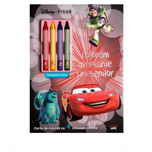 Disney Pixar Coloram Aventurile Prietenilor Carte De Colorat Cu Creioane Cerate