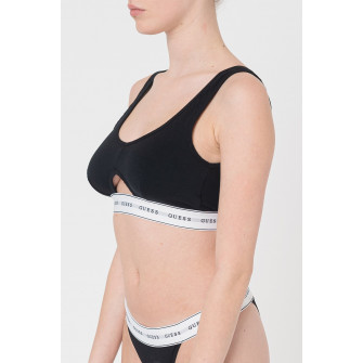 CALVIN KLEIN, Bustiera din amestec de modal cu banda logo, Alb, L